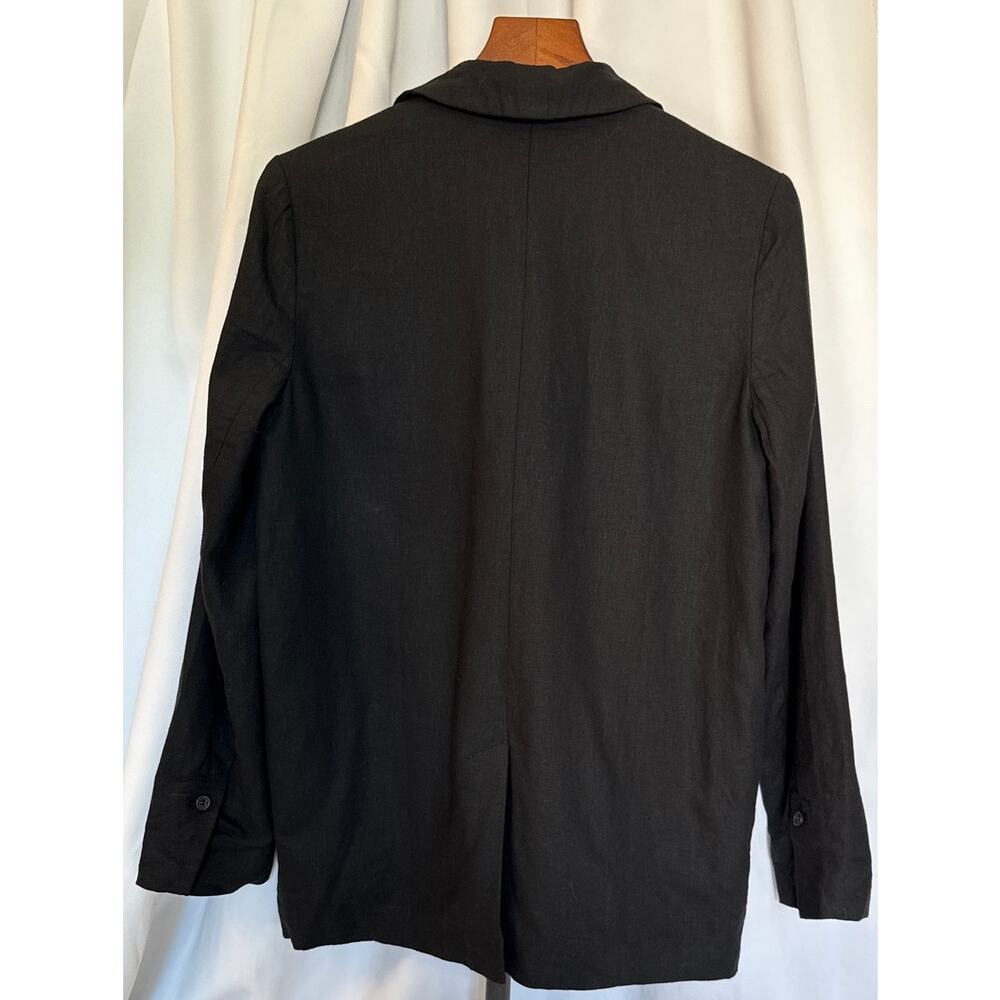 Treasure & Bond Linen Blend Boyfriend Blazer Black XS + Bonus Necklace Career - Picture 2 of 9